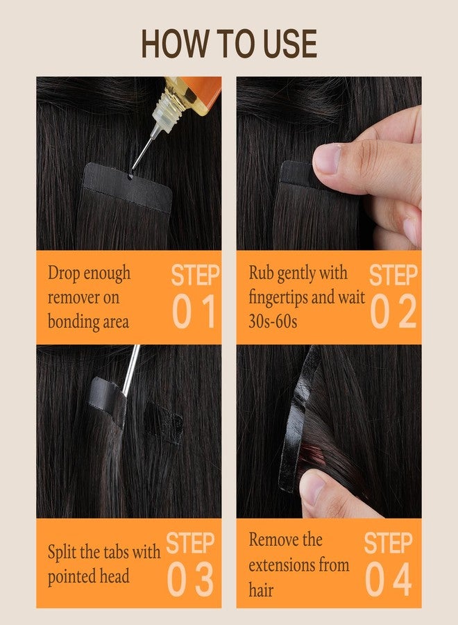 DOORES Tape in Extension Remover, 100ml Fast Acting Tape in Remover Lace Wig Glue Tape-ins Extensions, Lace Glue Adhesive Removes Natural Ingredients Easy to Clean (Kumquat Flavor) - Image 5